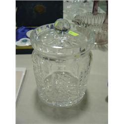 WATERFORD SIGNED CRYSTAL COVERED JAR