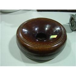 CROCKERY STYLE SPITTOON; HAS A CHIP ON INSIDE OF HOLE