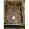 Image 1 : WOODEN BOX WITH 13 OLD TIN COOKIE CUTTERS