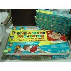 GIVE A SHOW PROJECTOR WITH 3 BOXES OF SLIDE STRIPS; DISNEY CHARACTERS