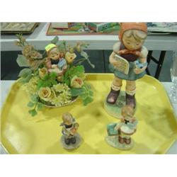 LOT OF 4 PIECES; HUMMEL STYLE FIGURINES
