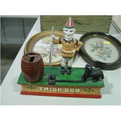 IRON TRICK DOG BANK; REPRODUCTION