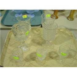LOT OF 7 PIECES OF STEM GLASS WARE; NOT MATCHED