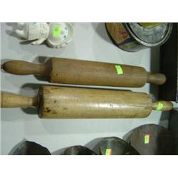 LOT OF 2 WOODEN ROLLING PINS