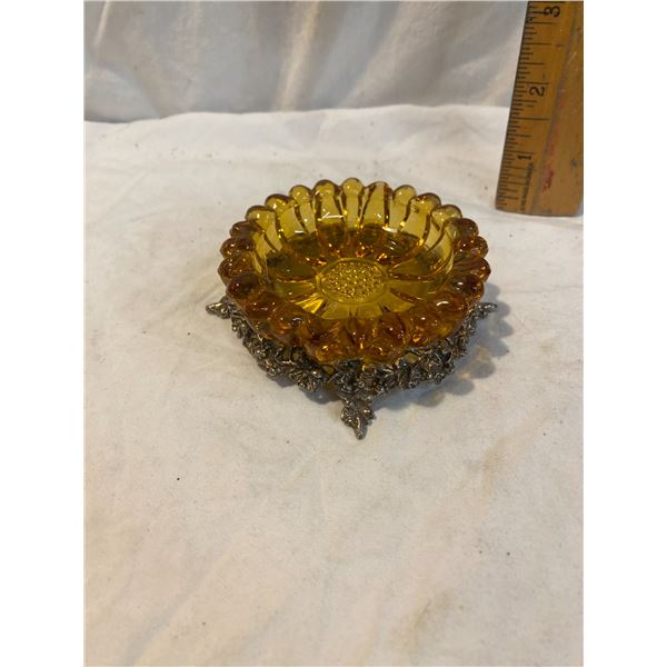 Amber glass dish
