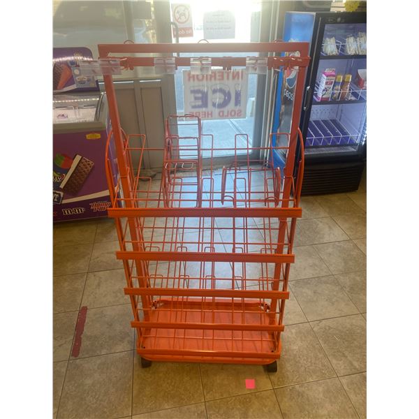 Rolling sm display shelf