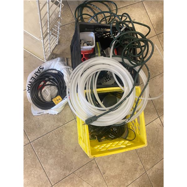 Extension cord water hose and misc