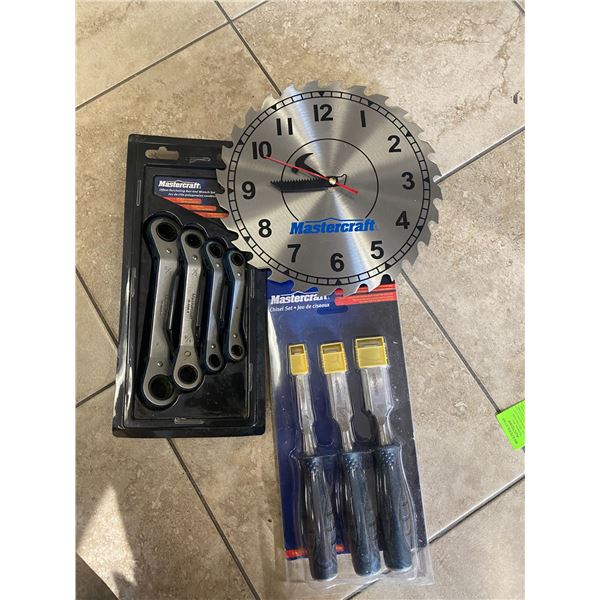 Offset ratcheting wrench's, chisels and clock