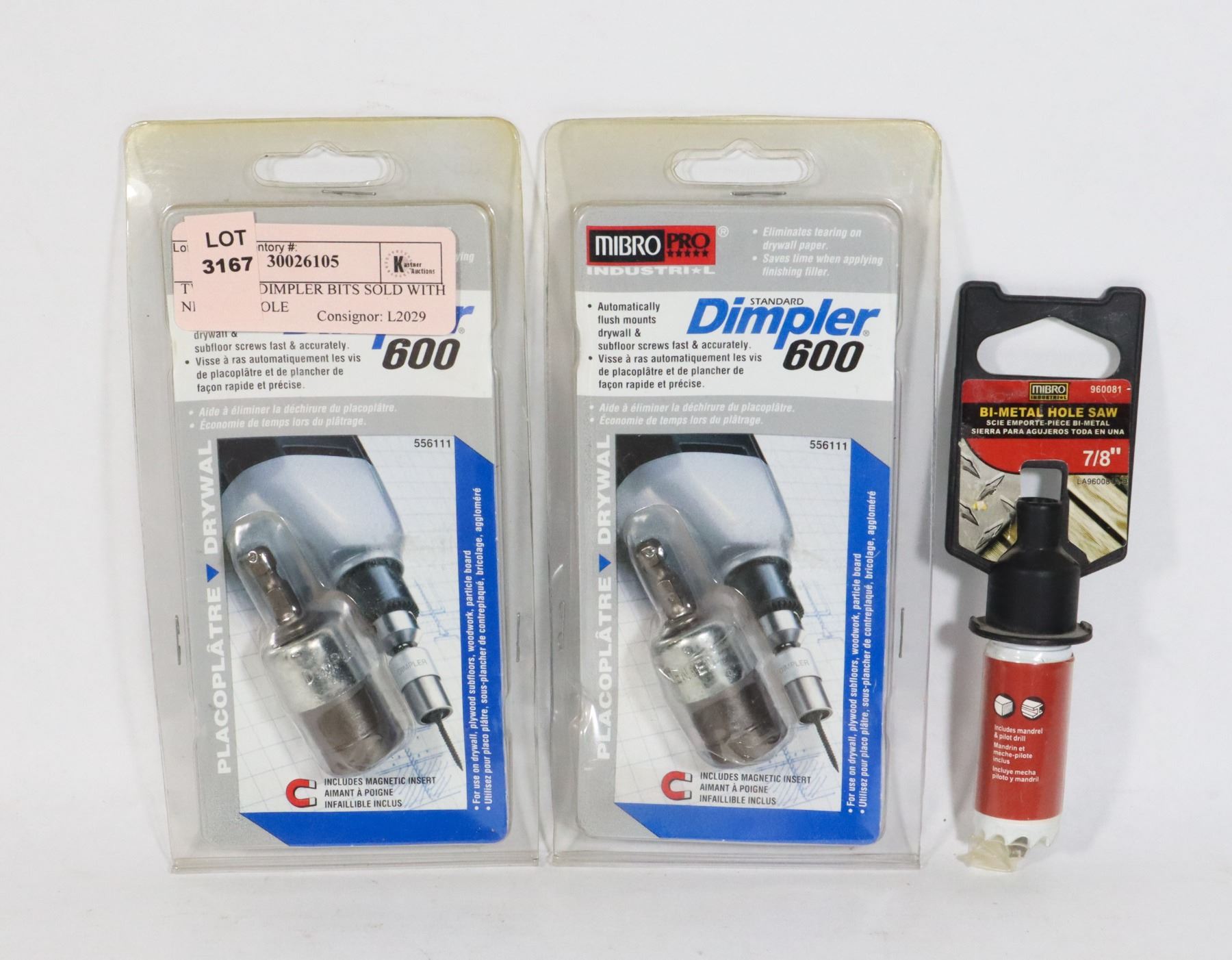 TWO NEW DIMPLER BITS SOLD WITH NEW 7/8