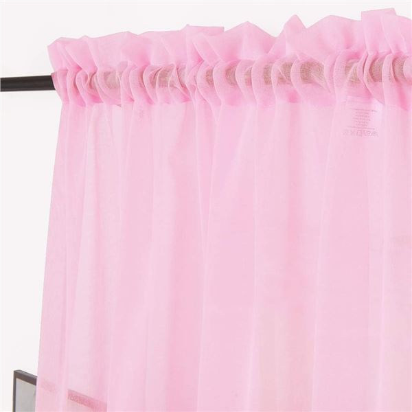 NEW LOTUS SHEER WINDOW CURTAINS - SET OF 2 PINK