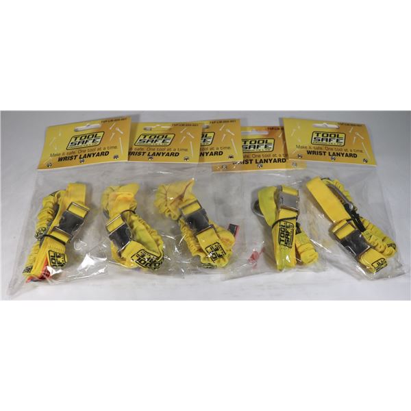 BUNDLE OF 5 TOOL SAFE PRODUCTS WRIST LANYARD (NEW)