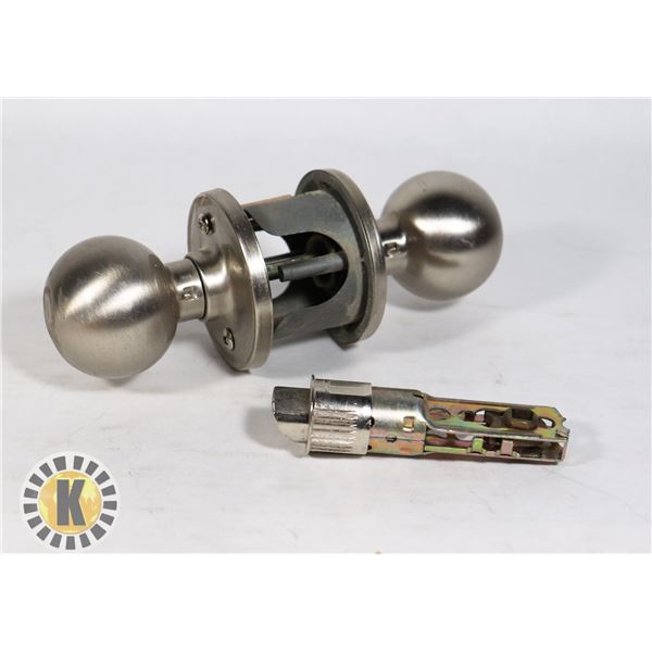 STEEL COLOUR PASSAGEWAY DOOR HANDLE SET