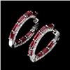Image 2 : Natural Octagon Rhodolite Garnet Earrings