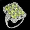 Image 2 : Natural Peridot  Aquamarine Ring