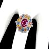 Image 1 : Natural Pigein Blood Red Ruby & Sapphire Ring