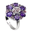 Image 2 : Natural Amethyst & Rhodolite Garnet Ring