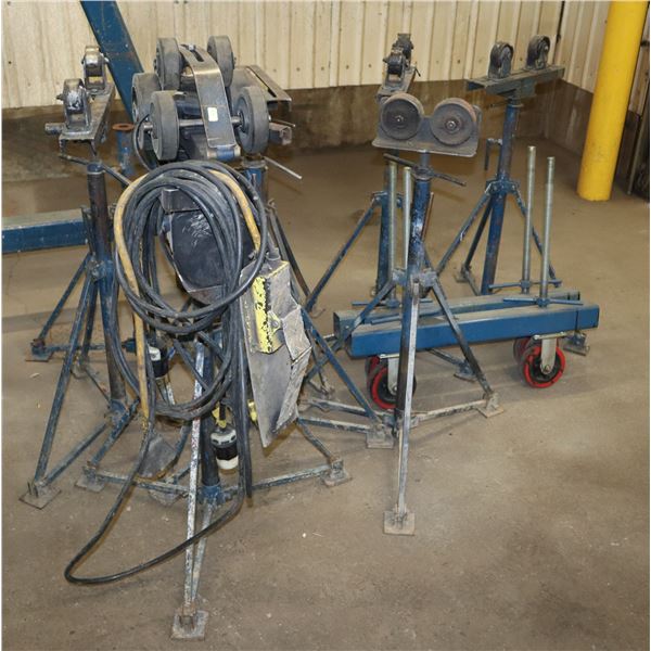 STEEL STANDS AND ATTACHMENT HEADS + PIPE ROLLER