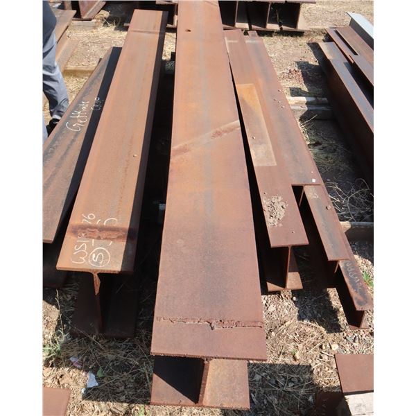 LARGE GROUP OF INDUSTRIAL STEEL BEAMS