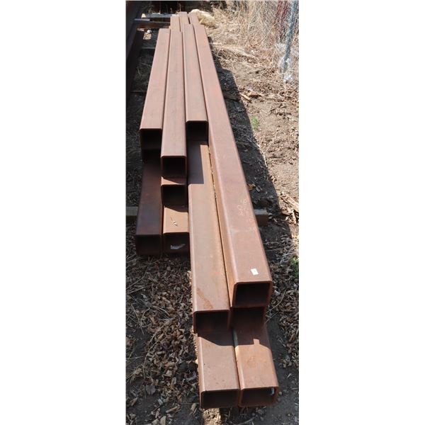 LARGE LOT OF INDUSTRIAL STEEL SQUARE TUBING