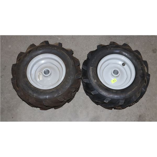 TWO TITAN TUBELESS 13 X 5.00-6 TIRES ON RIMS