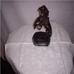 Bronze statue man on horse signed by Fredrick Remington