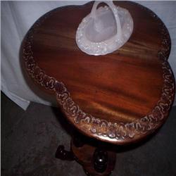 Frosted glass Brides Basket with a Pat. Date 1881