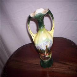 Hand painted double handle vase made in Germany