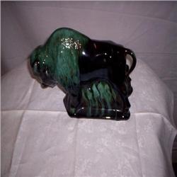 10" tall clay Buffalo figurine