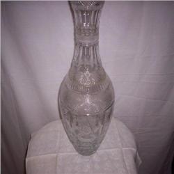 Cut glass vase 22" tall