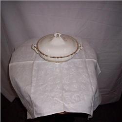 Covered dish signed Utopia Crescent