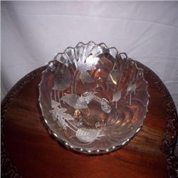 10 1/2" 25th Anniversary Silver overlay bowl