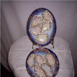 9 1/2" Limoges oyster plate x2