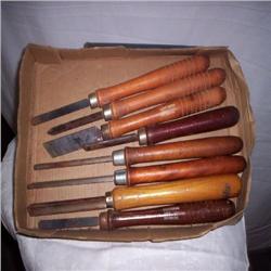 8 Wood handle lathe tools
