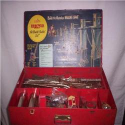 Erector set in metal box