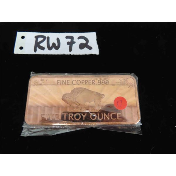 Lot Of 20 One Ounce Copper Bars - Trump Dollar Design, .999 Fine, BU Full Tube