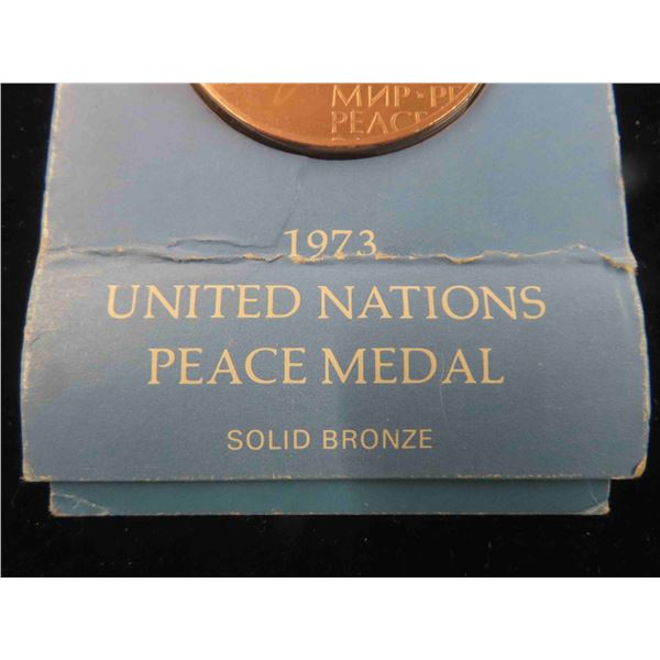 1973 United Nations Peace Medal - Solid Bronze