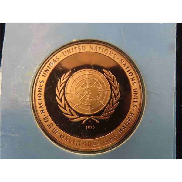 1973 United Nations Peace Medal - Solid Bronze