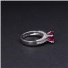 Image 3 : 18K White Gold Pink Sapphire & Diamond Ring by Carlo Rici