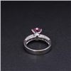 Image 4 : 18K White Gold Pink Sapphire & Diamond Ring by Carlo Rici