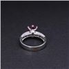 Image 5 : 18K White Gold Pink Sapphire & Diamond Ring by Carlo Rici