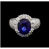 Image 2 : 14KT White Gold 4.79 ctw Sapphire and Diamond Ring