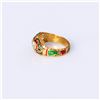 Image 4 : Vintage Southeast Asian 22k Yellow Gold & Enamel Diamond Ring
