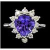 Image 2 : 2.76 ctw Tanzanite and Diamond Ring - 14KT White Gold