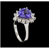 Image 4 : 2.76 ctw Tanzanite and Diamond Ring - 14KT White Gold