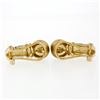 Image 2 : New Unique 14K TT Gold .20 ctw Round Diamond Textured Brushed Omega Back Earring