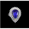 Image 2 : 14KT Two-Tone Gold 4.13 ctw Tanzanite and Diamond Ring