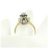 Image 6 : 14k Yellow & White Gold 0.65 ctw Diamond Sapphire 3 Tiered Starburst Cluster Rin