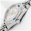 Image 5 : Rolex Ladies Quickset Silver Index Diamond Lugs & Sapphire Datejust Wristwatch