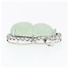 Image 4 : 18k White Gold AGL Carved Grayish Green Jadeite Jade VS F 2.1 ctw Diamond Pendan