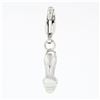 Image 3 : 14k White Gold .15 ctw Diamond High Heel Shoe Dangle Lobster Clasp Charm Pendant